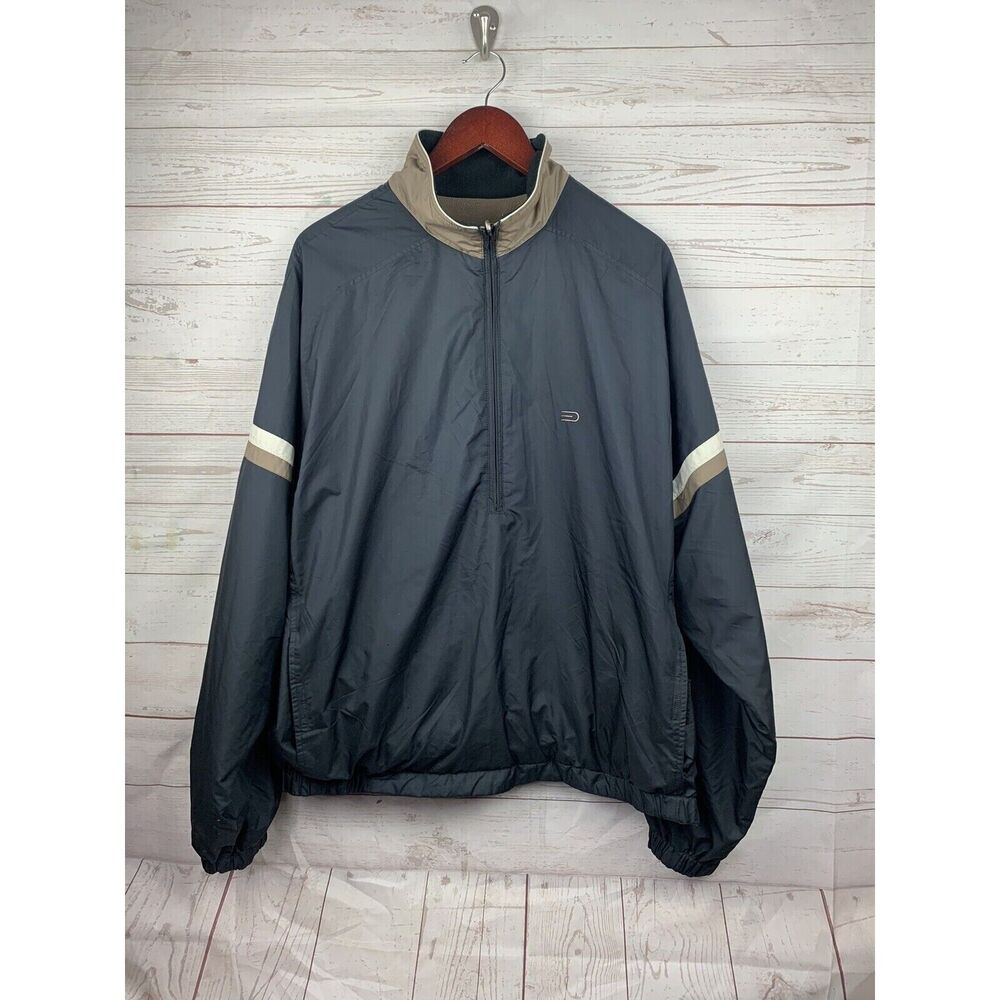 Dockers Golf‎ 1/2 Zip Windbreaker Jacket Mens XL Extra Large Black / Khaki